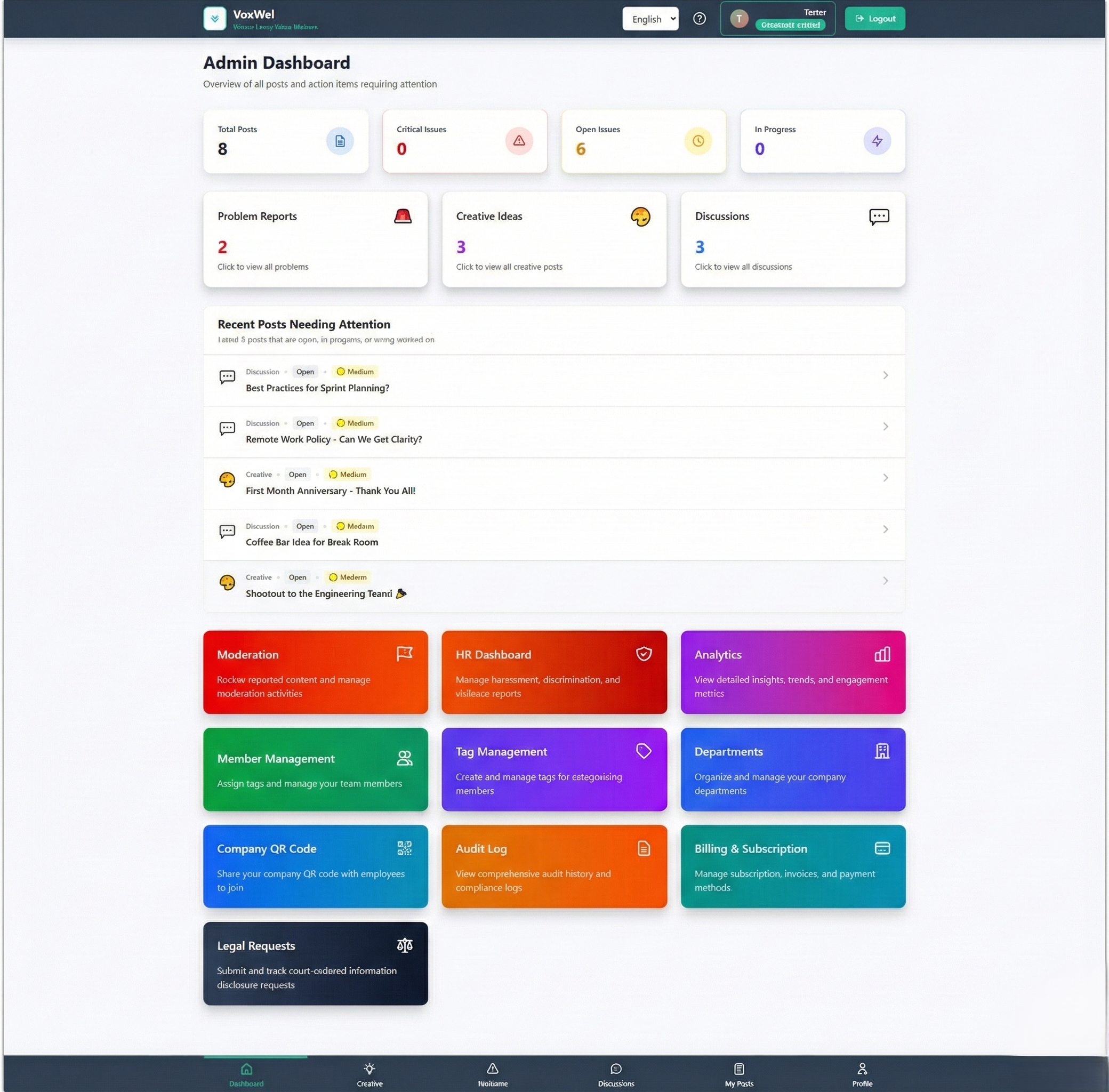 Real-Time Analytics interface